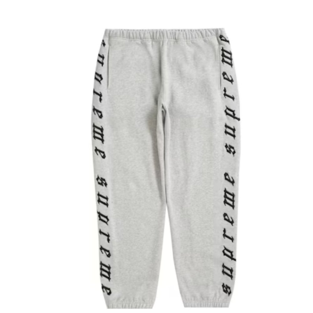 Supreme Raised Embroidery Sweatpant Heather Grey, Size L